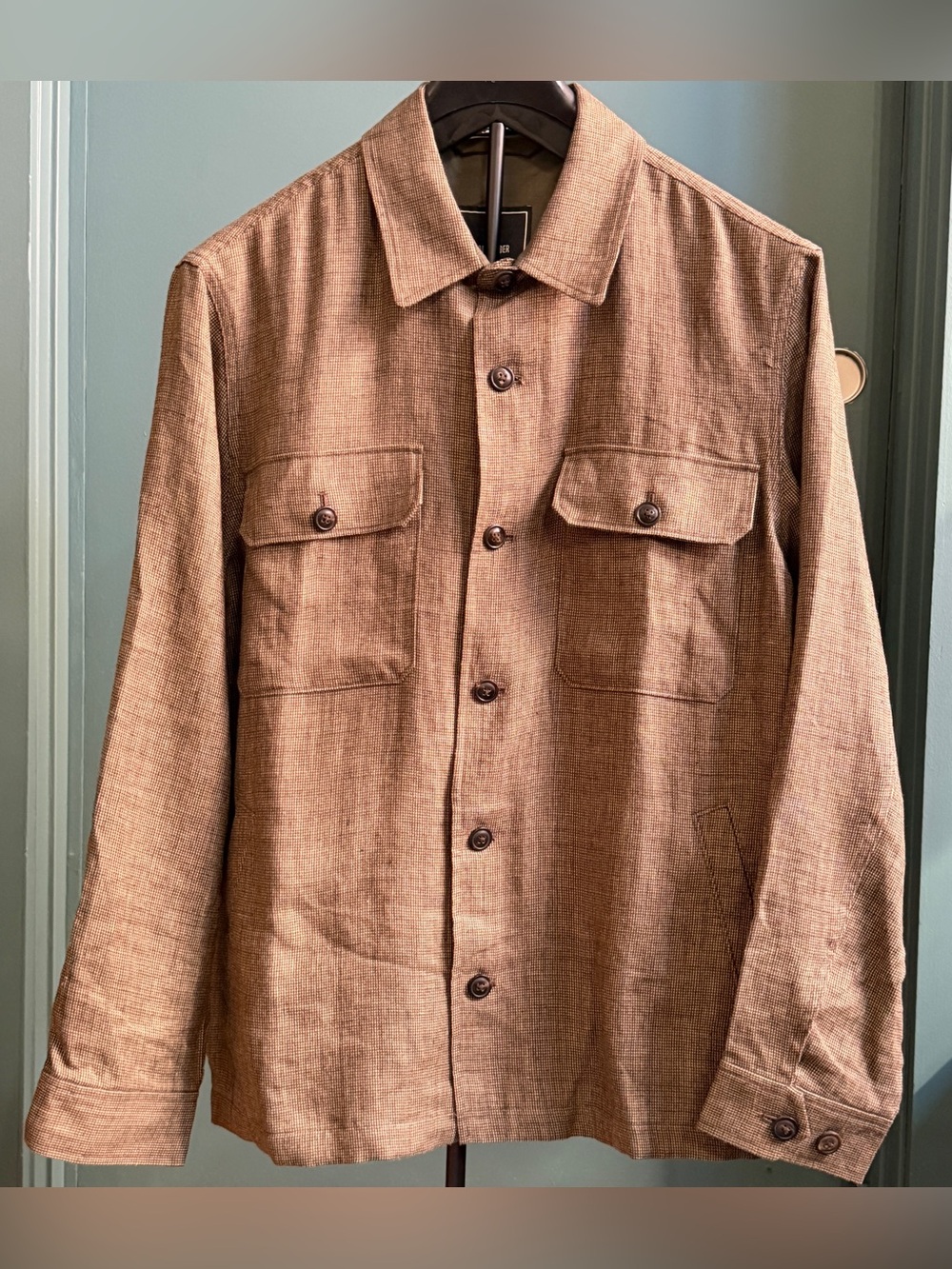 TODD SNYDER CPO SHIRT JACKET TAN BROWN SHACKET $400 XL LINEN OVER SHIRT